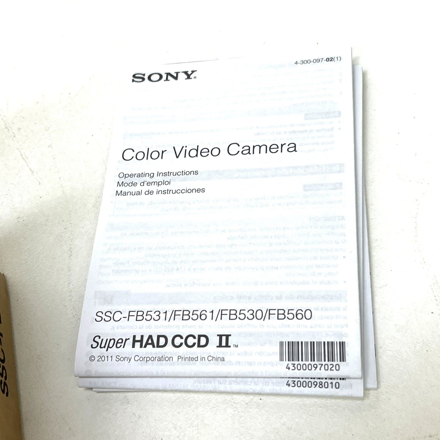 Sony Model SSC-FB530 Color Video Camera