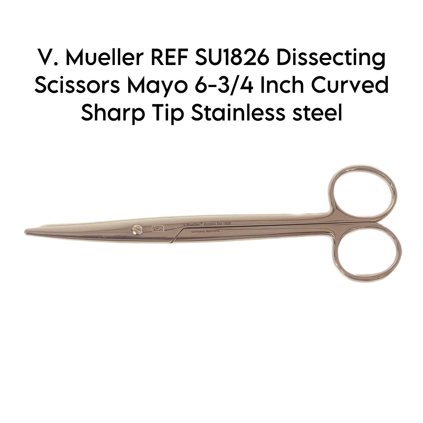 V. Mueller REF SU1826 Dissecting Scissors Mayo 6-3/4 Inch Curved Sharp Tip SS