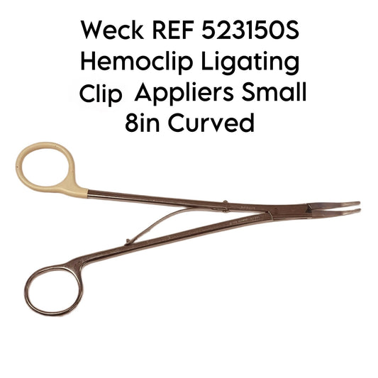 Weck REF 523150S Hemoclip Ligating Clup Appliers Small 8in Curved