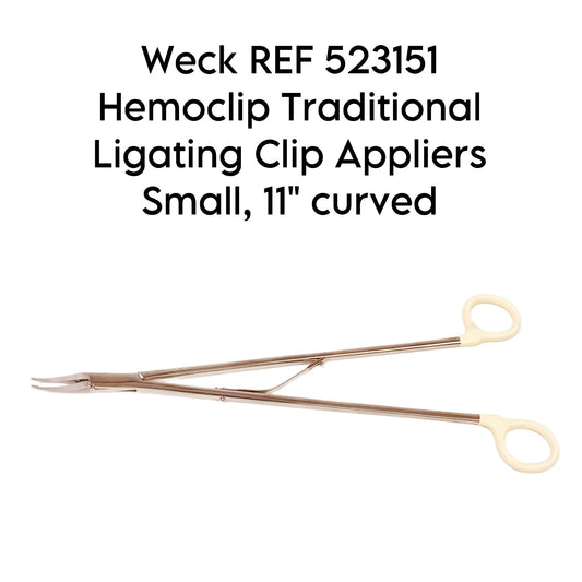 Weck REF 523151 Hemoclip Traditional Ligating Clip Appliers Small, 11" curved