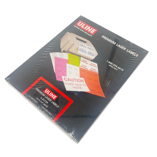 Uline REF S-20129 Laser Labels - White, 3„4 X 3„4" 140/Sheet, 14000/Box