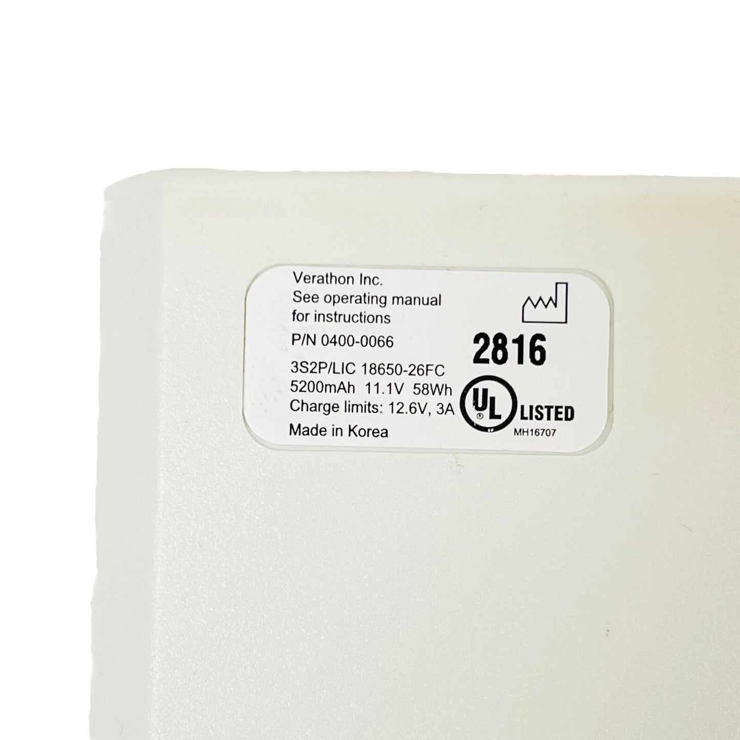 VERATHON REF 0400-0066 BVI 9400 Battery 5200mAh 11.1V