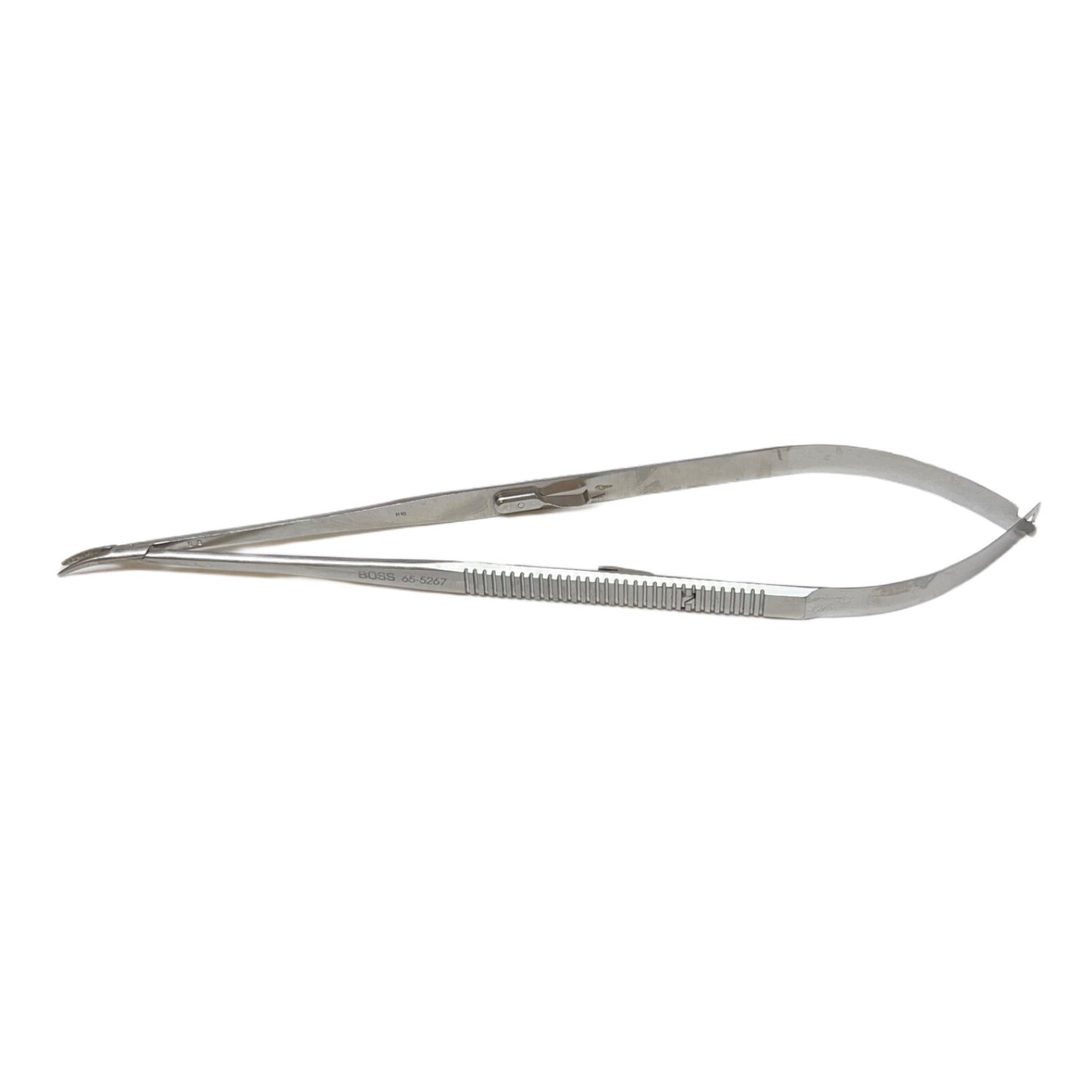 Boss Surgical 65-5267 Finetouch Flat Handle Curved W/ Lock Needle Holder 8.5 In