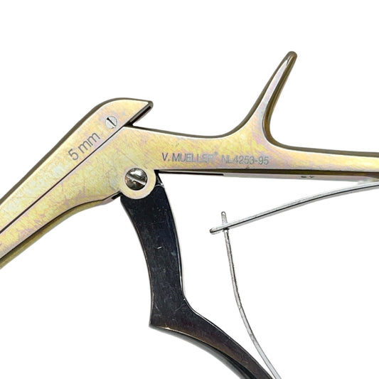 V. Mueller NL4253-95 T-Coat Kerrison Rongeur 40° Upcutting 5mm Length 9 In