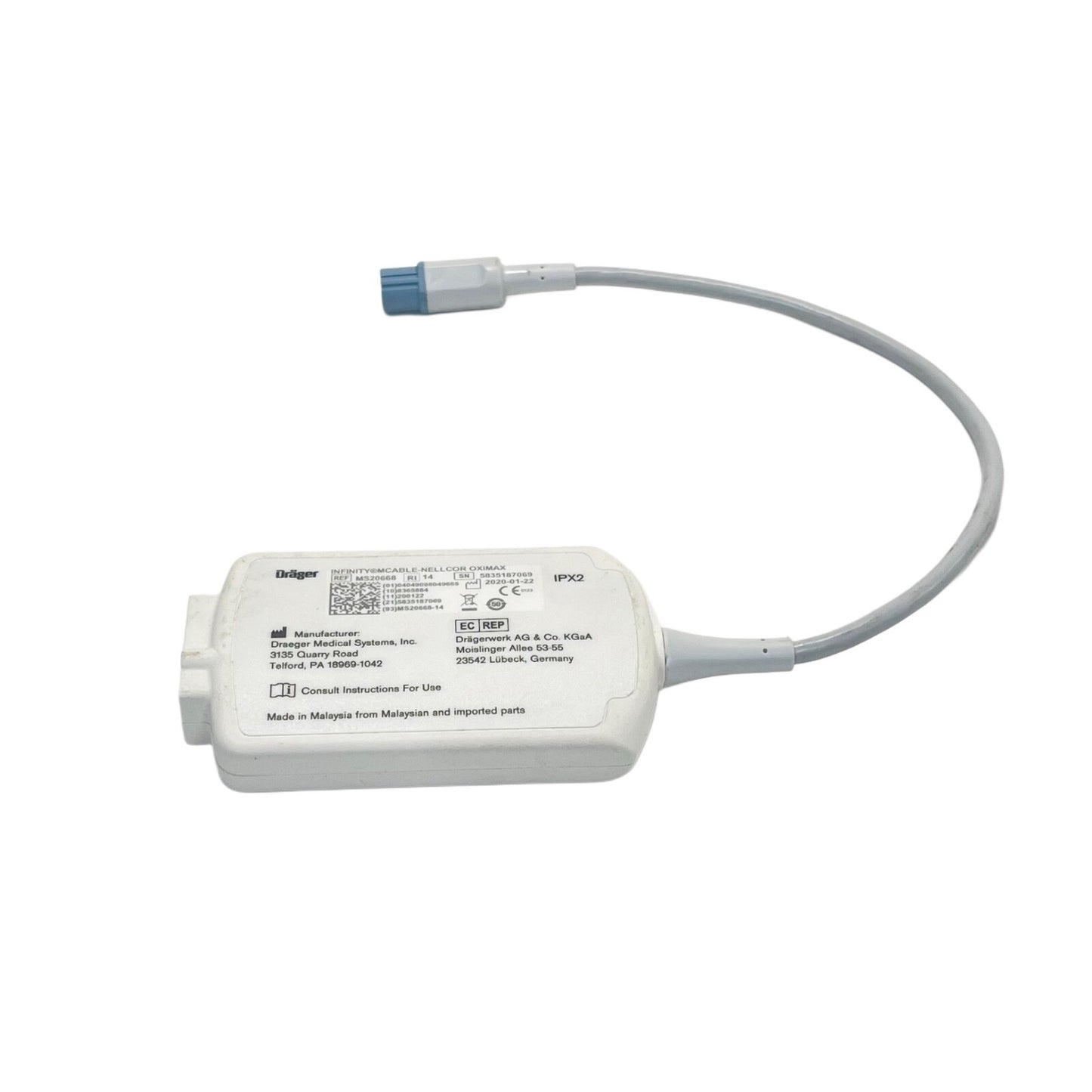 draeger MS20668 Infinity Mcable Connector For M540 Patient Monitor