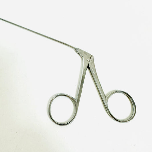 V. Mueller BE2826 Microlaryngeal Grasping Forceps Angled Left JACKO CUP 9-1/2 In
