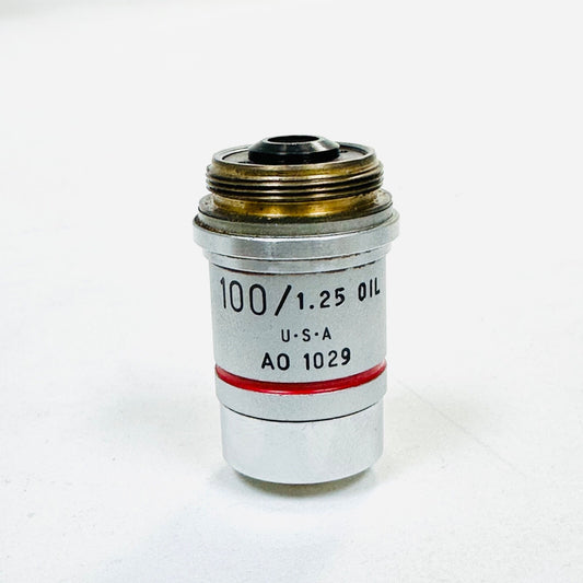AO 1029 100/ 1.25 0IL PLAN ACHRO Microscope Objective Lens Made in USA