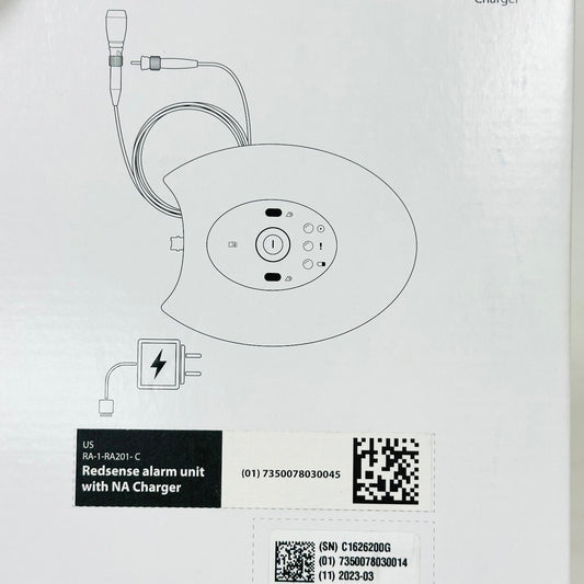 Redsense RA-1-RA201-C Unit Alarm White W/ Charger & Fiber Optic Extension