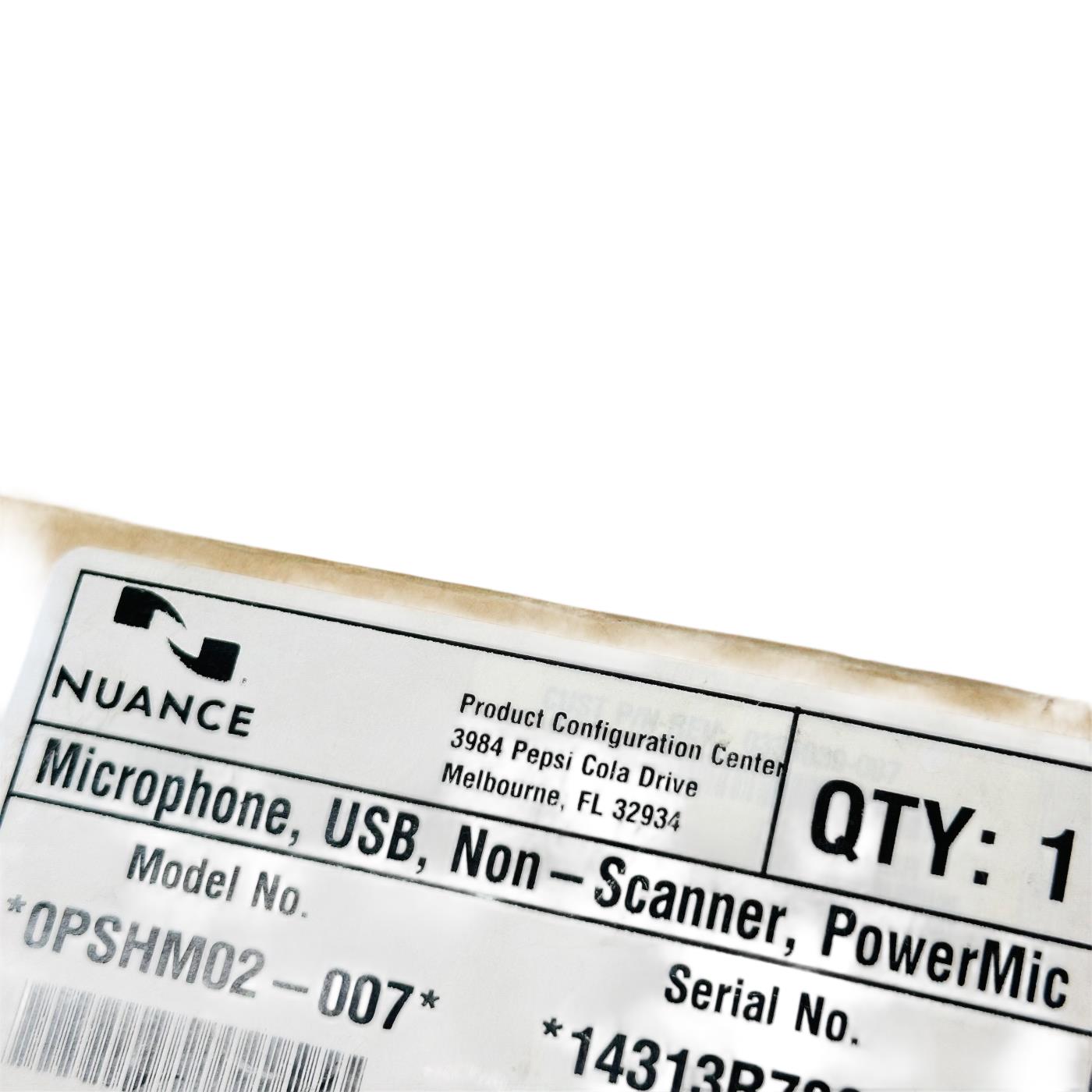 NUANCE Dictaphone 0PSHM02-007 Microphone, USB, Non- Scanner, PowerMic