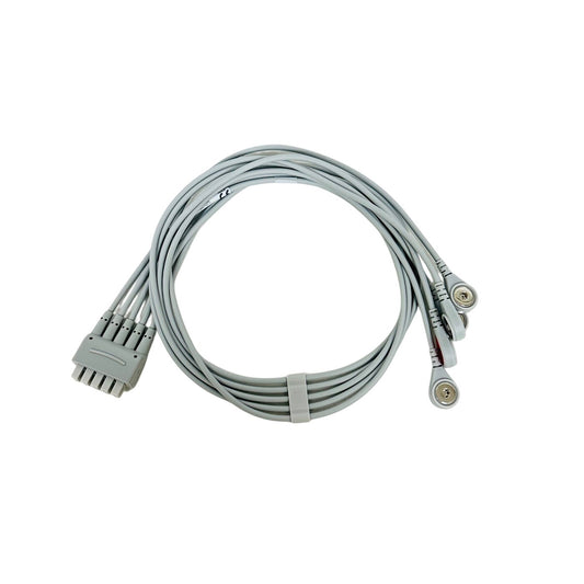 GE 2106383-001 ECG Leadwire Set, 5-lead, grouped, snap, AHA, 74 cm / 29 In