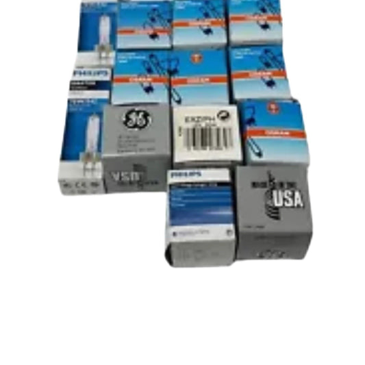 Ge / Osram / Philips Lot Of 14 Tungsten Halogen Surgical And Optic Lamp