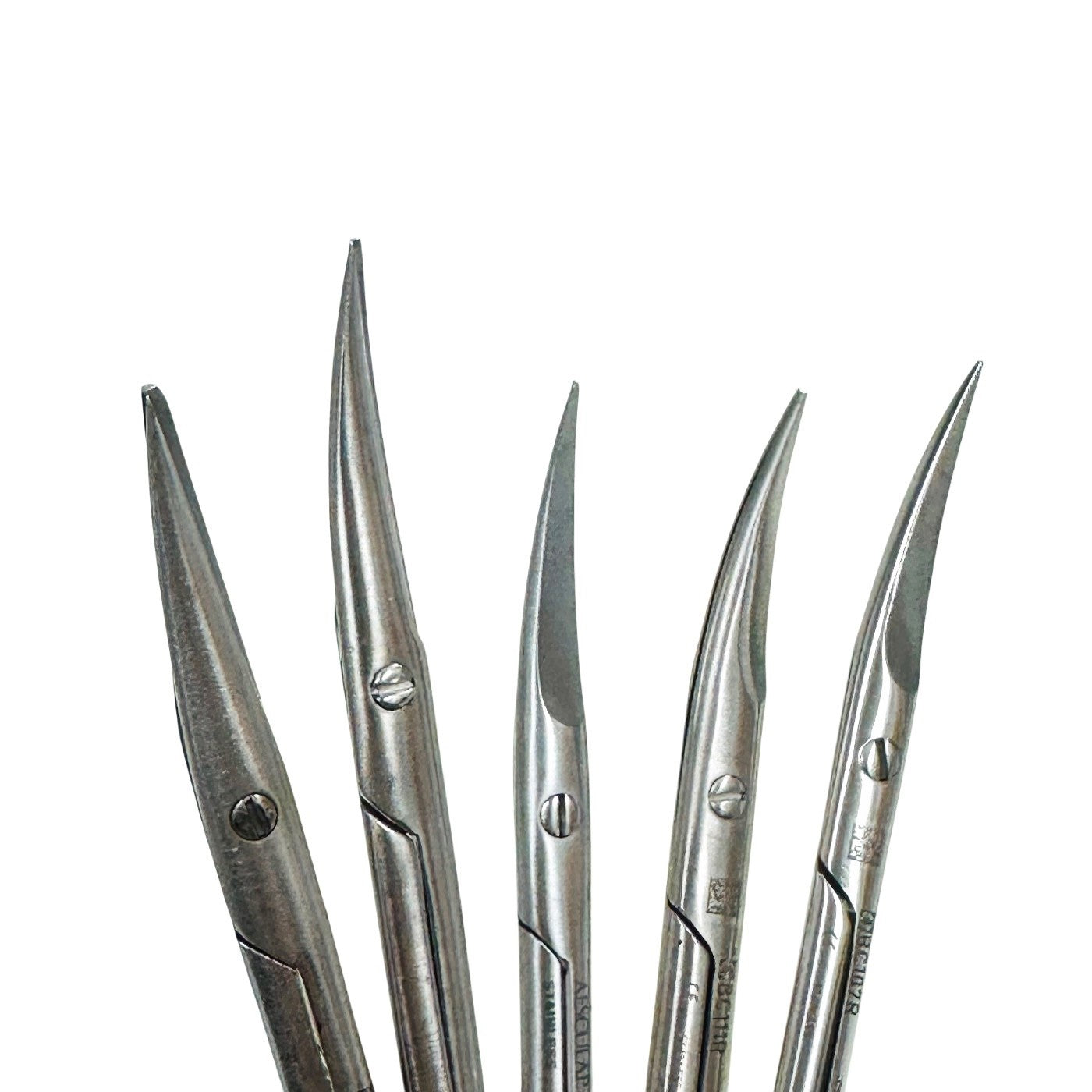 Aesculap / V Mueller Iris Scissor Stainless Steel Curved Lot Of 5