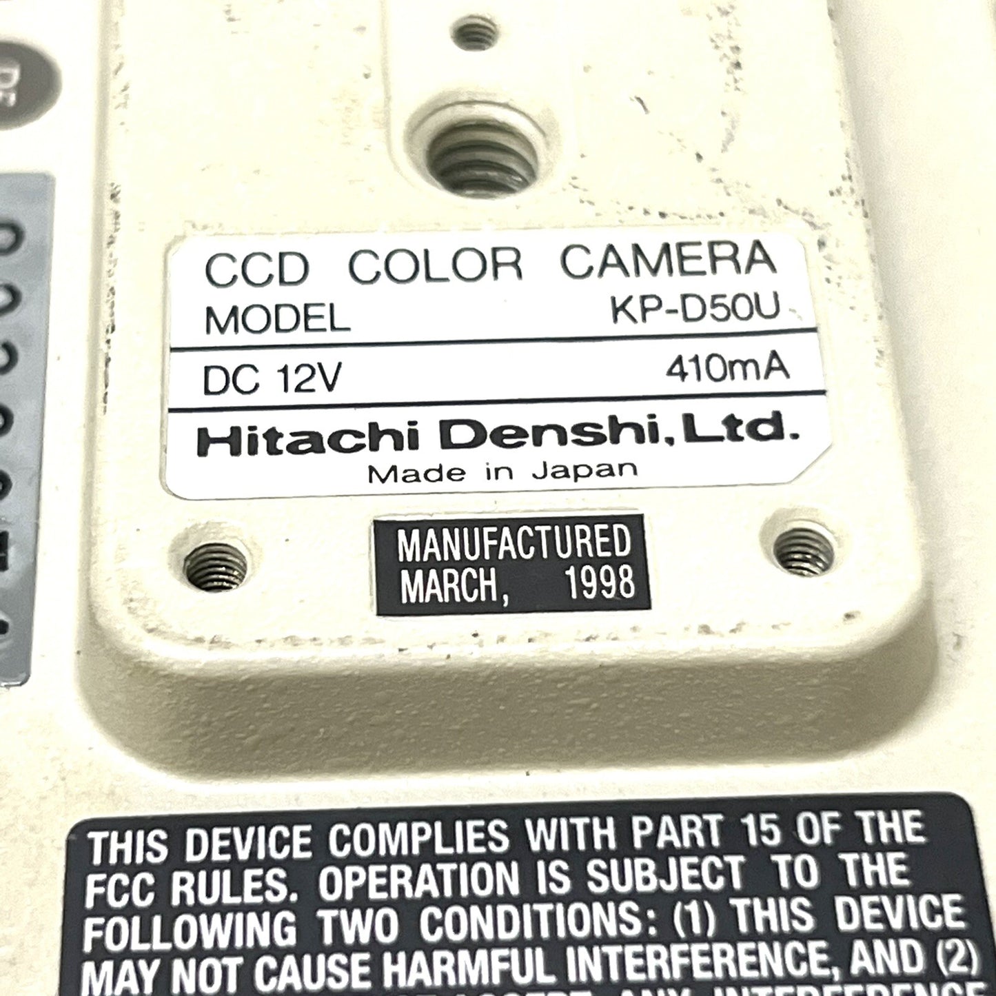 Hitachi Denshi KP-D50U Color Camera And Lens Digital