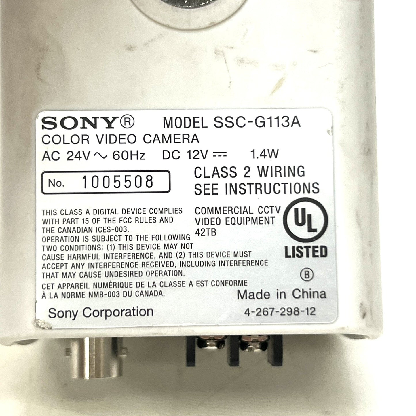 Sony SSC-G113A Color Video Security Camera