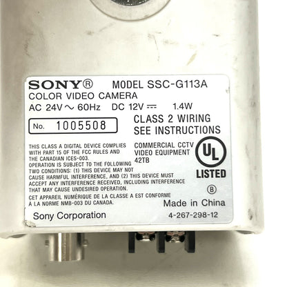 Sony SSC-G113A Color Video Security Camera