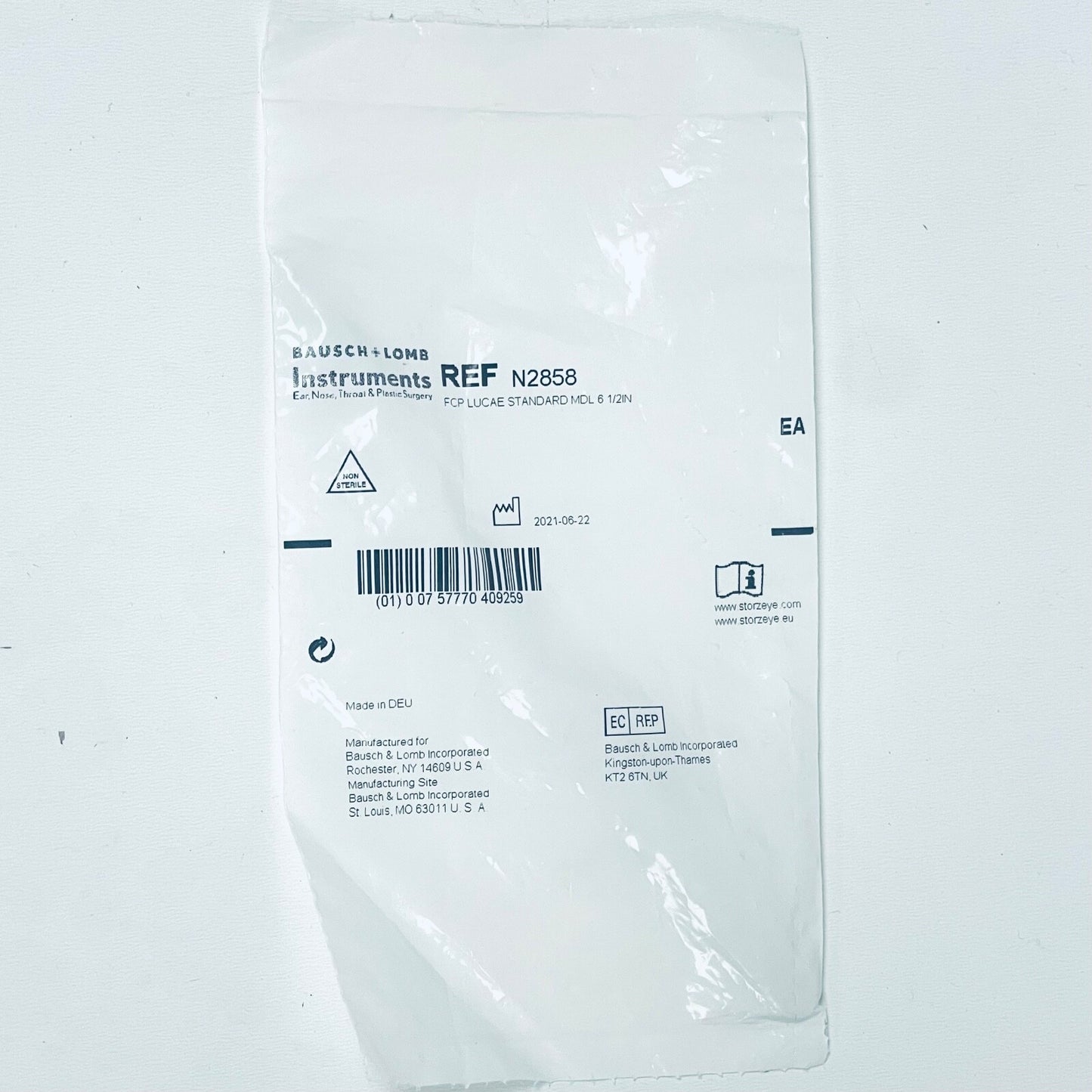 Bausch & Lomb REF N2858 Lucae Nasal Dressing Forceps