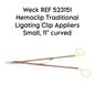 Weck REF 523151 Hemoclip Traditional Ligating Clip Appliers Small, 11" curved