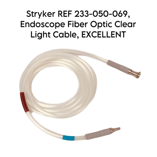Stryker REF 233-050-069, Endoscope Fiber Optic Clear Light Cable, EXCELLENT