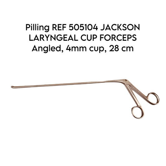 Pilling REF 505104 Jackson Laryngeal Cup Forceps Angled, 4Mm Cup, 28 Cm