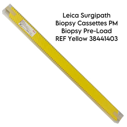 LEICA REF Yellow 38441403 Surgipath Biopsy Cassettes PM Biopsy Pre-Load (QTY-77)