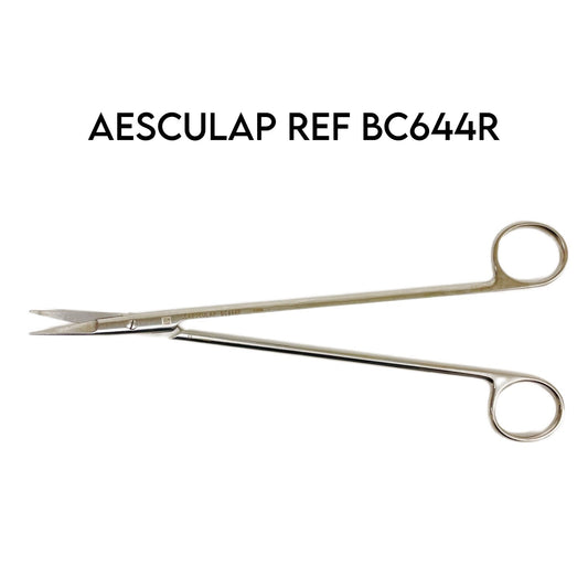 Aesculap REF BC644R Strully Vascular Scissors, Curved, Sharp, 220 Mm(8 3/4")
