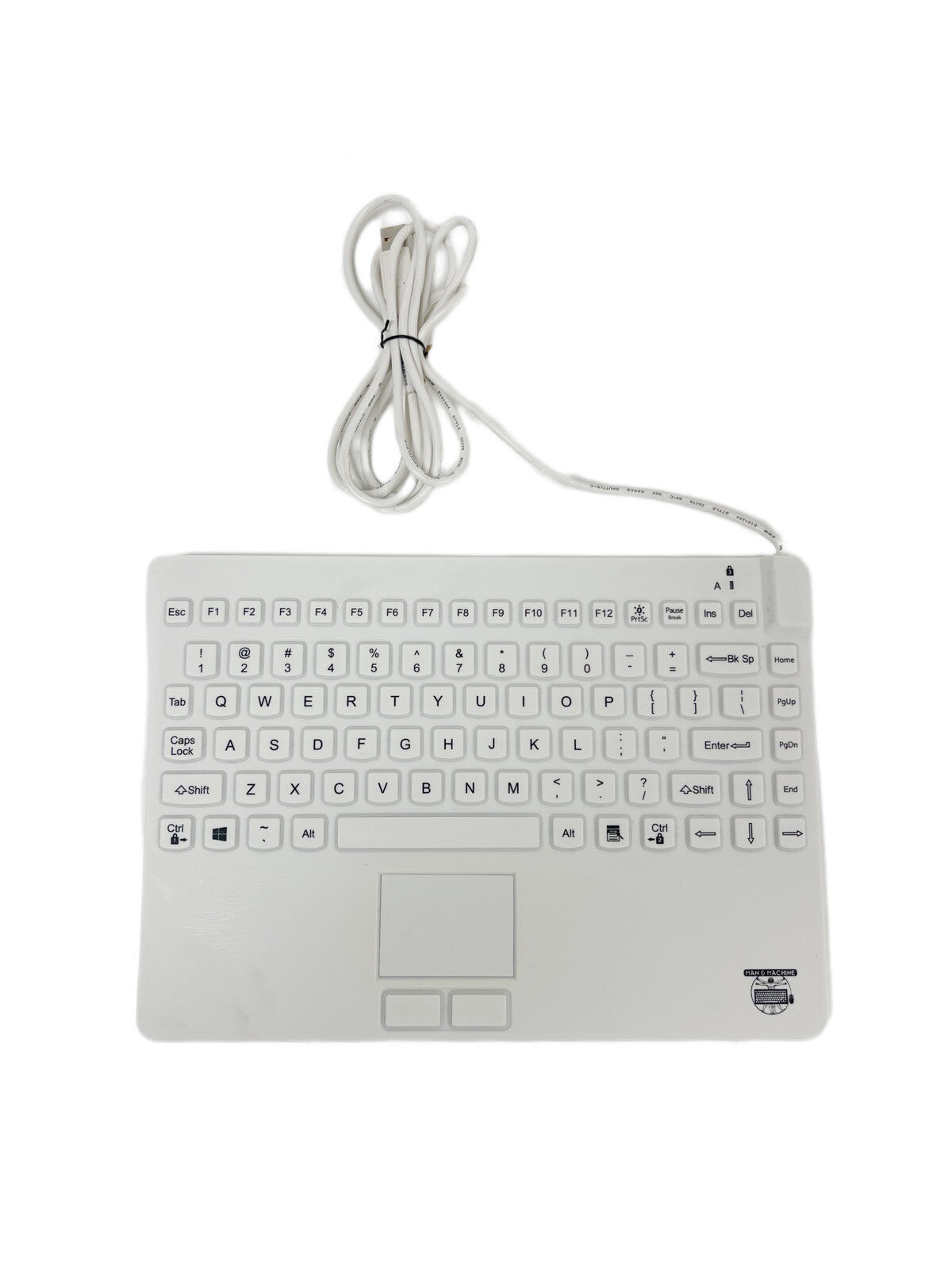 Disposable Keyboard Man & Machine Slim Cool Plus - white - disinfectable silicone keyboard ...