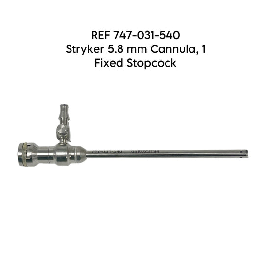 Stryker REF 747-031-540 5.8 mm Cannula, 1 Fixed Stopcock