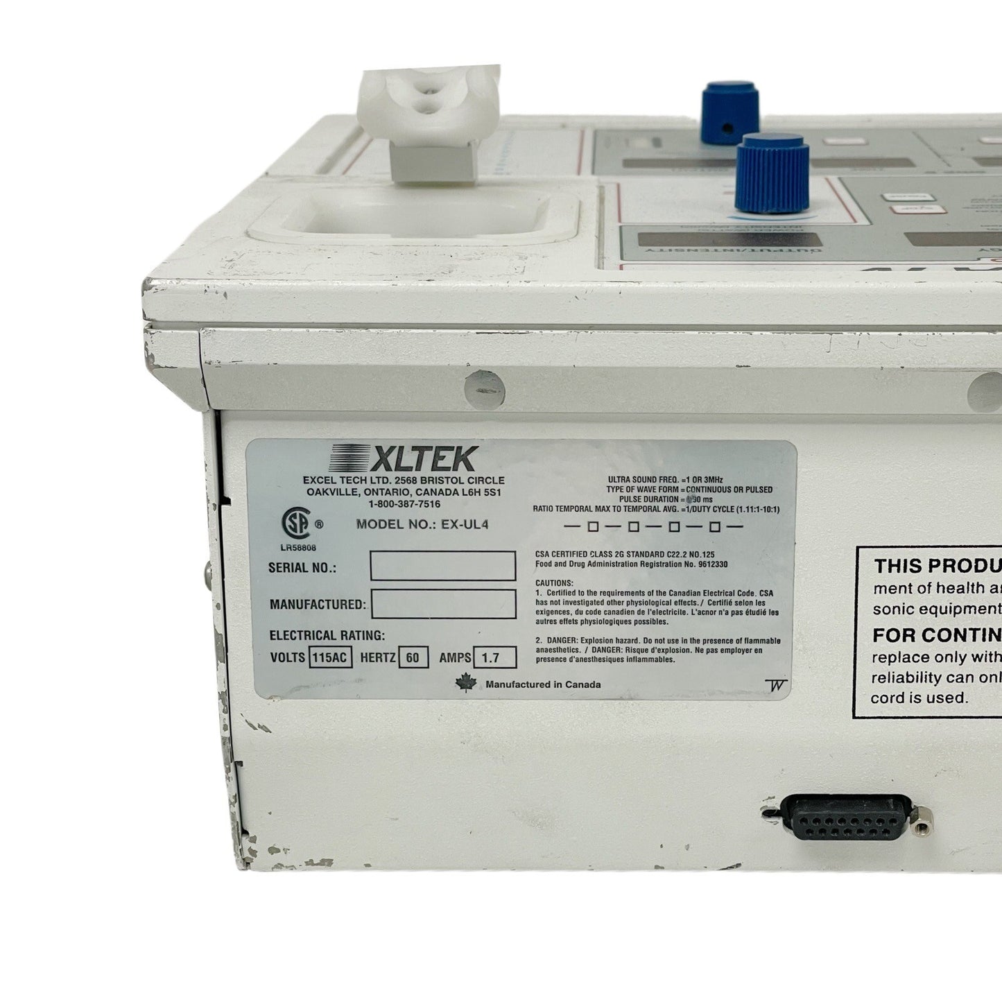 Excel REF EX-UL4 XLTEK Ultrasound Therapy Unit
