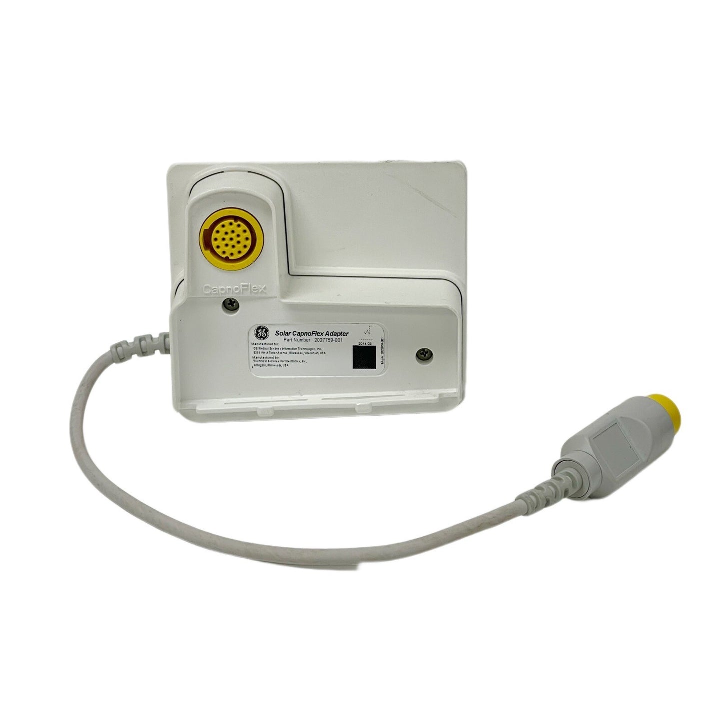 GE Healthcare REF 2027759-001 ASSEMBLY SOLAR CAPNOFLEX ADAPTER