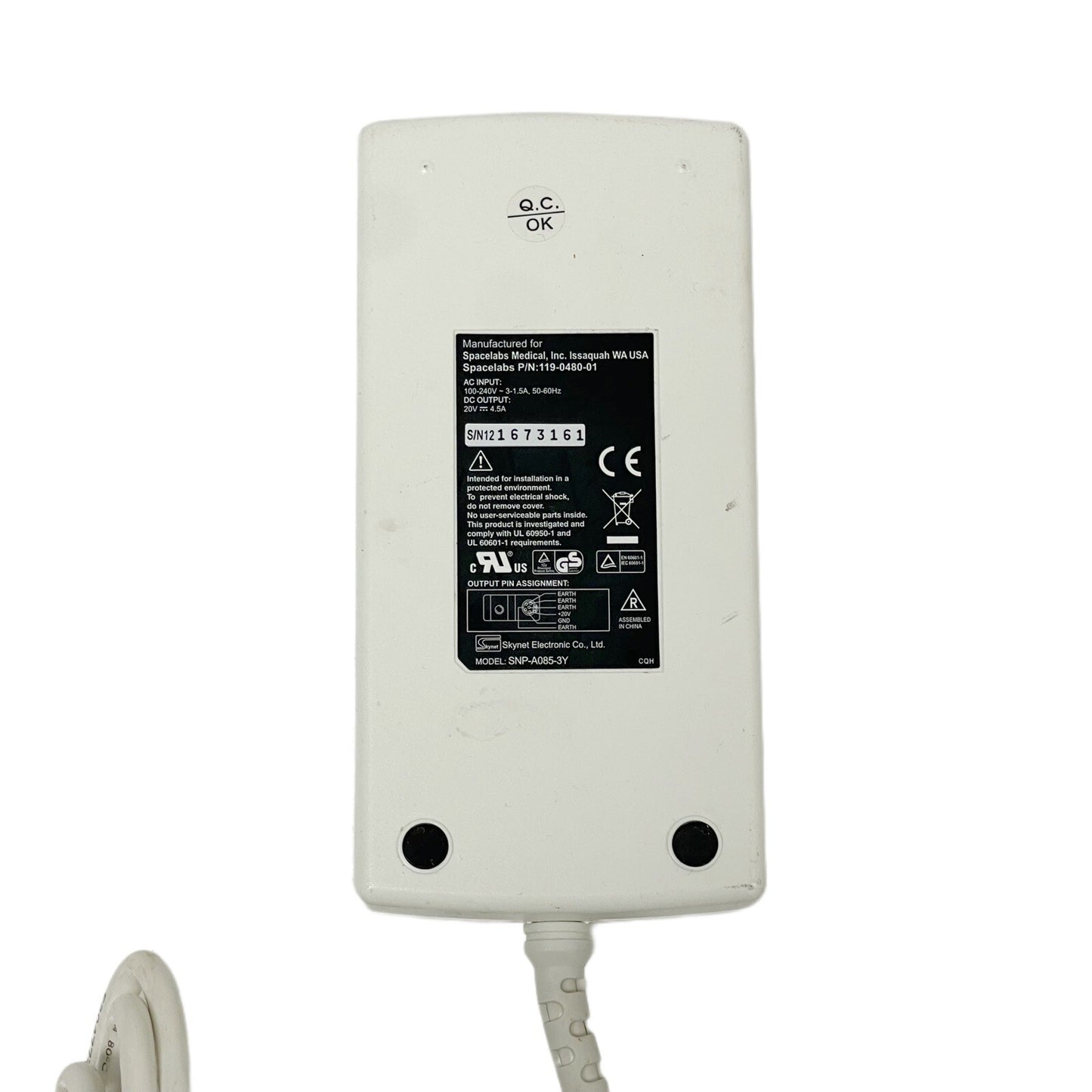 SPACELABS REF 119-0480-01 Power Supply For Patient Monitor