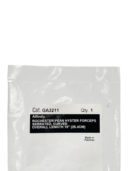 CAREFUSION REF GA3211  Affinity Rochester-Pean Hyster Forceps Serrated Curved