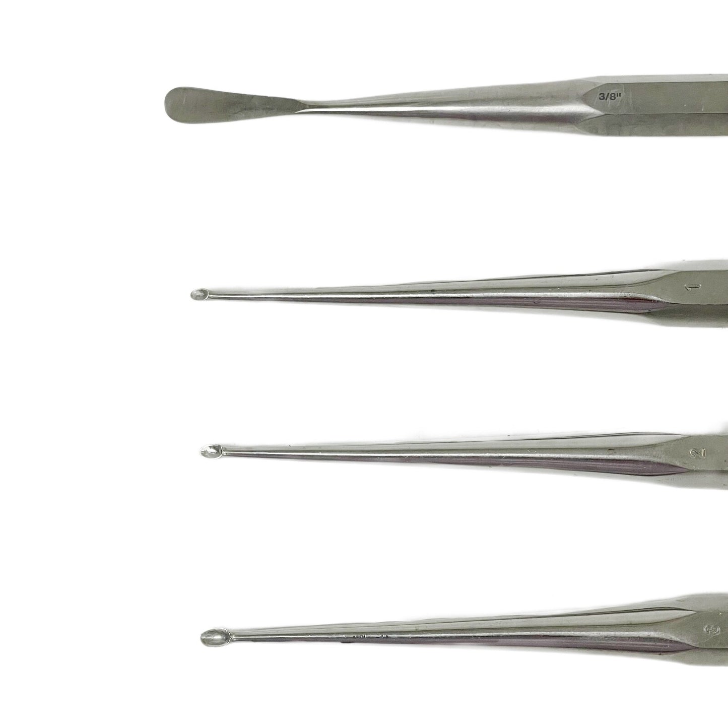 Zimmer Brun Bone Curette Orthopedic ( Lot 6 ) With One Aesculap Cobb Elevator