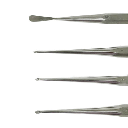 Zimmer Brun Bone Curette Orthopedic ( Lot 6 ) With One Aesculap Cobb Elevator