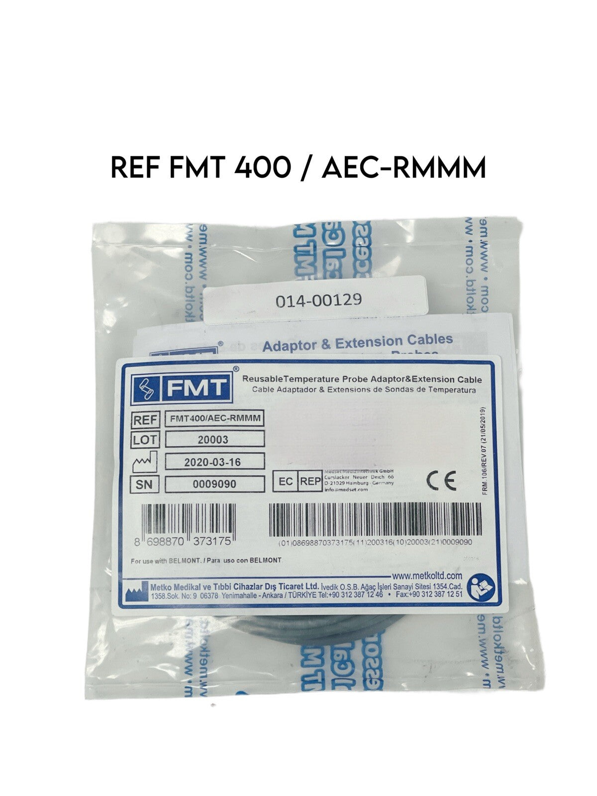 Metko REF FMT400/AEC-RMMM  Reusable Temperature Probe Adaptor & Extension Cable