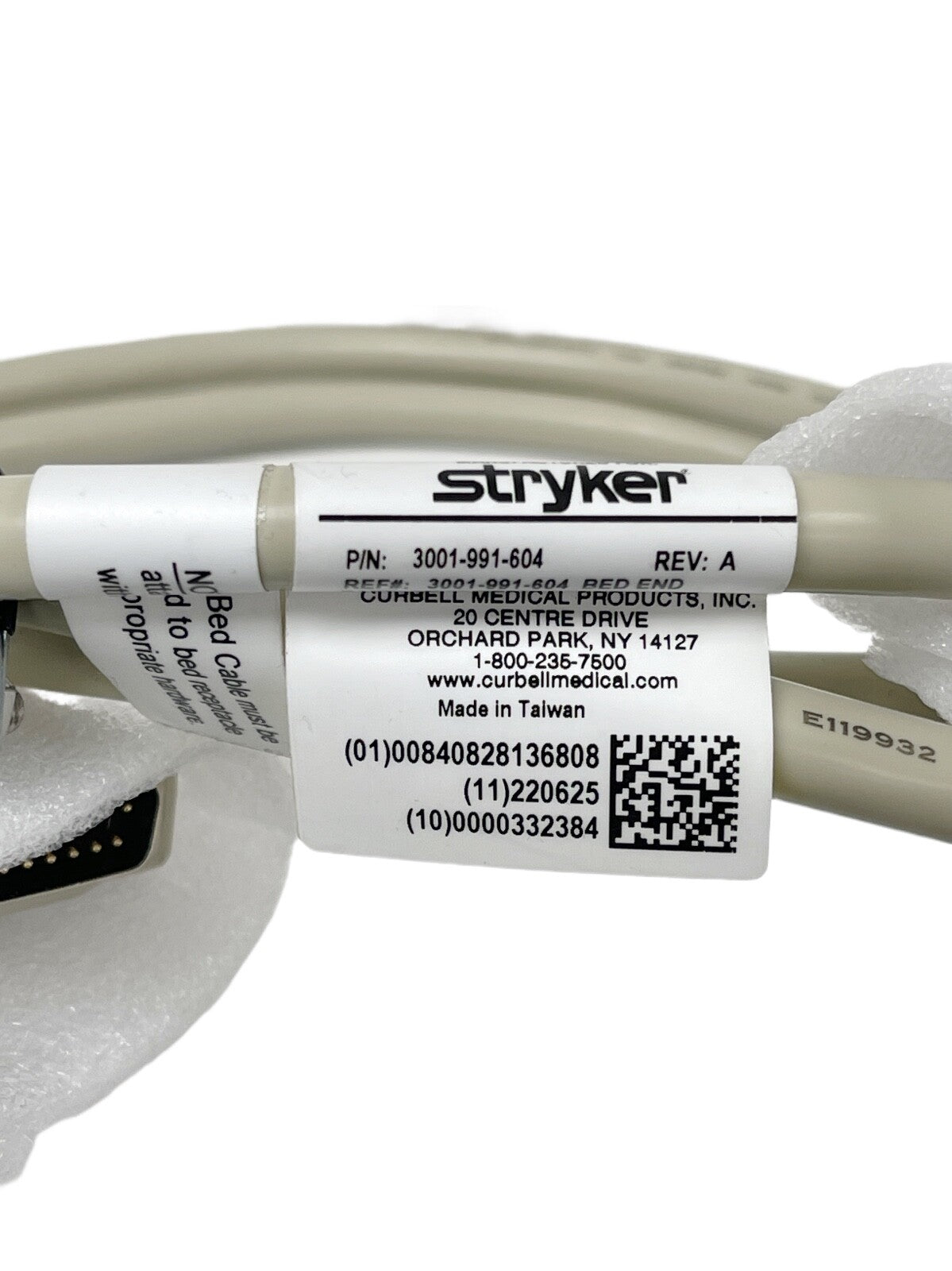 Stryker 3001-991-604 Breakaway 37 Pin Patient Bed End & Wall End Cable