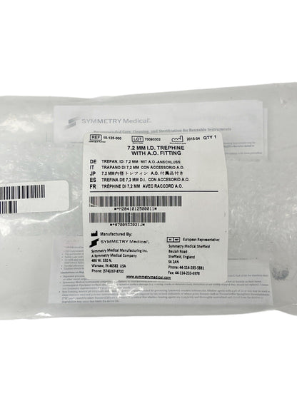 Symmetry Surgical 10-125-000  7.2 mm Trephine WITH A.O. FITTING