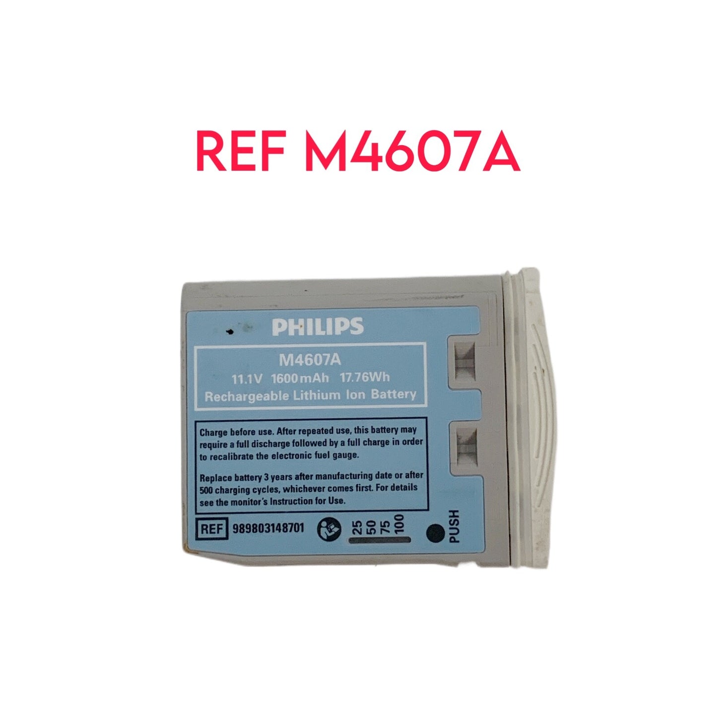 Philips REF M4607A, Rechargeable Lithium Ion Battery, MODEL 989803148701