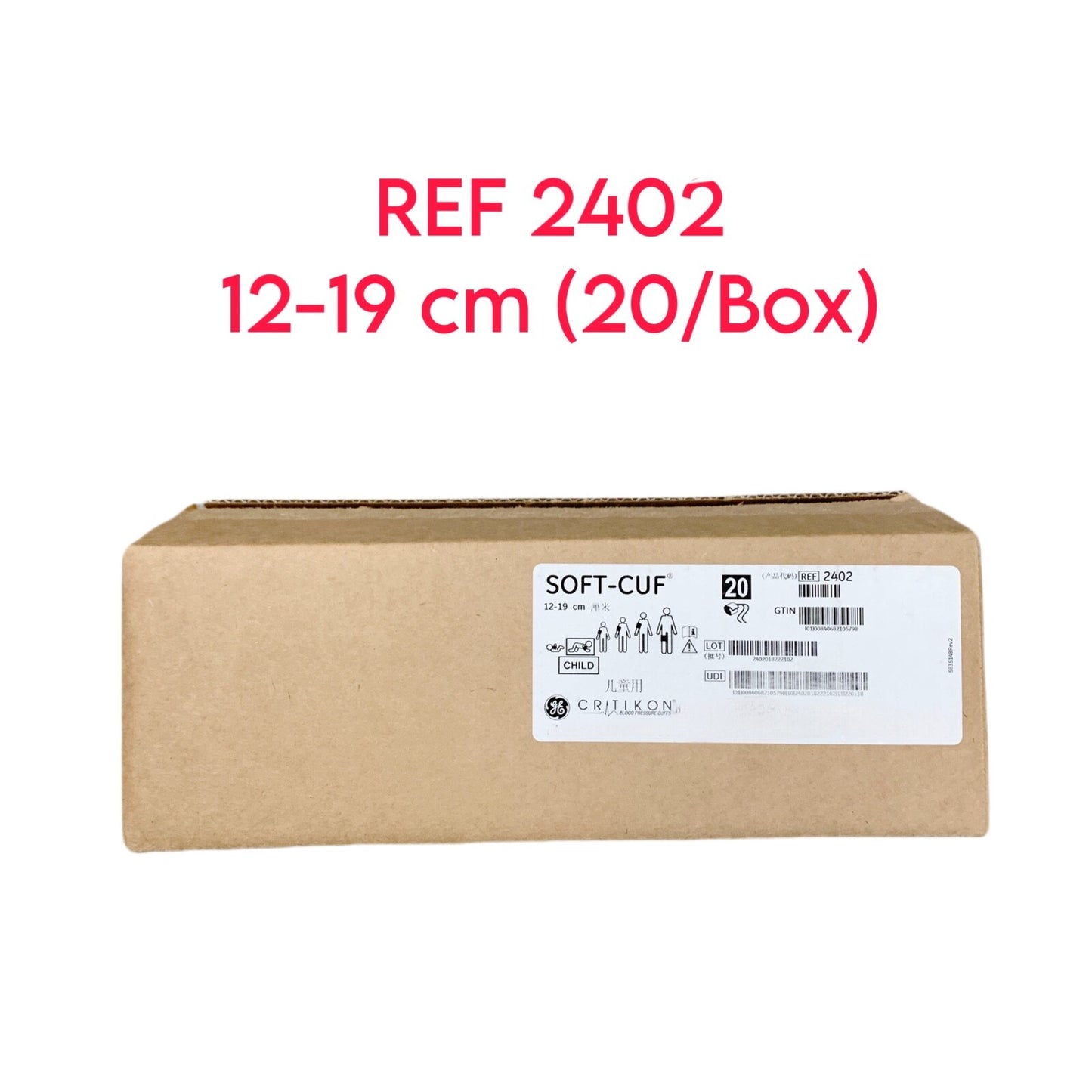 GE Critikon REF 2402, SOFT-CUF 12-19cm, Box of 20