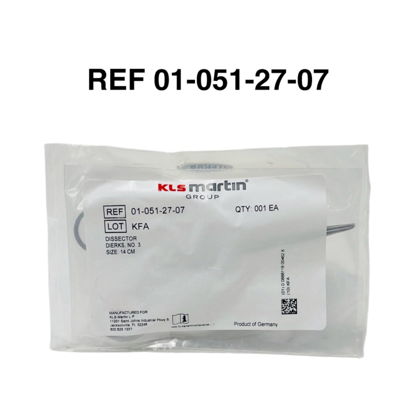 KLS Martin REF 01-051-27-07  DISSECTOR DIERKS, NO. 3 ,SIZE: 14 CM