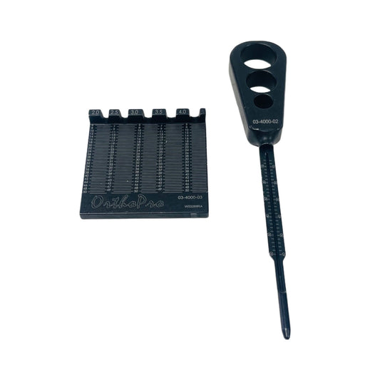 Orthopro 03-4000-02 Cannulated Depth Gauze & 03-4000-03 Screw Measuring Block