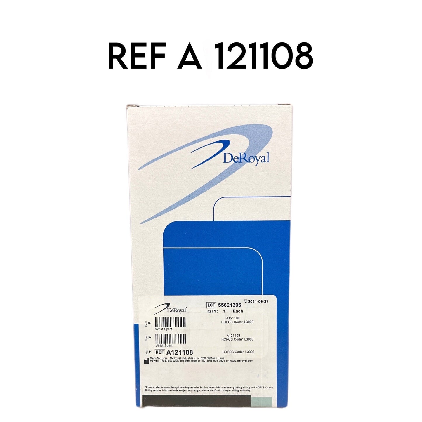 Deroyal REF A121108 Wrist Splint Elastic X-Large 6 Inch Left