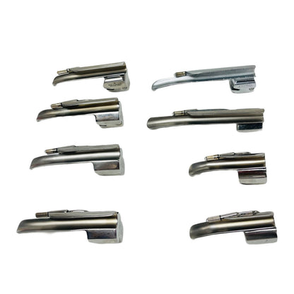 Laryngoscope Blade Stainless Steel Lot Of 8 ( Rusch & other )