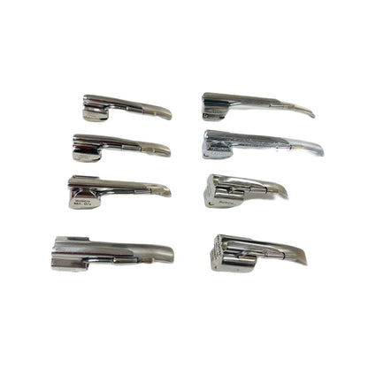 Laryngoscope Blade Stainless Steel Lot Of 8 ( Rusch & other )
