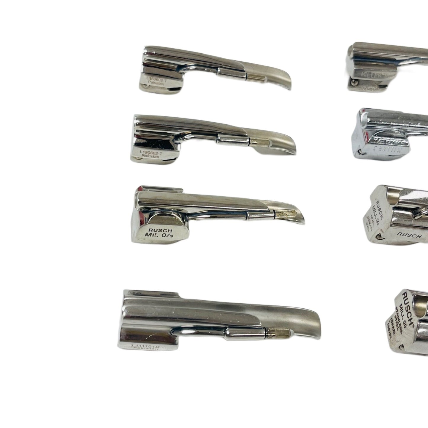Laryngoscope Blade Stainless Steel Lot Of 8 ( Rusch & other )