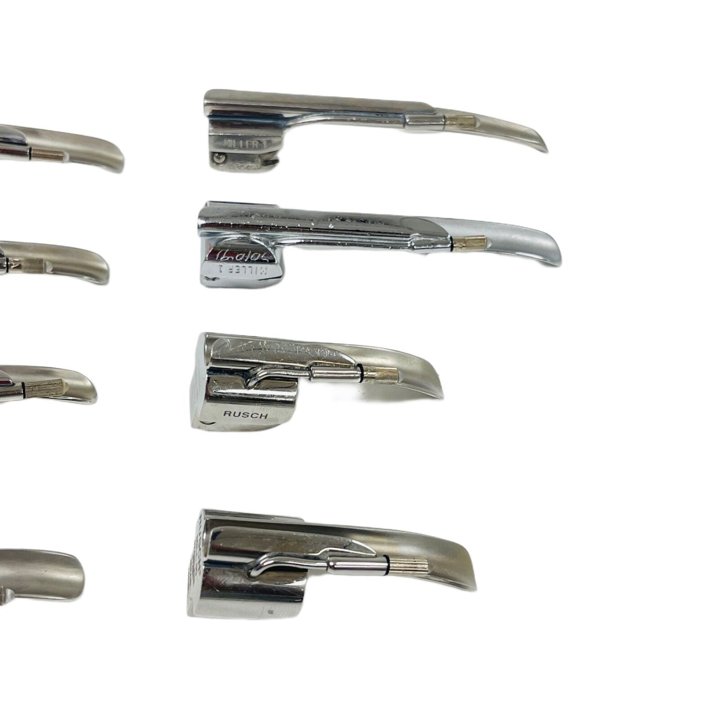 Laryngoscope Blade Stainless Steel Lot Of 8 ( Rusch & other )