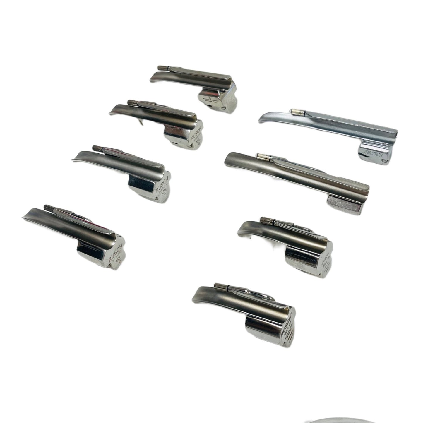 Laryngoscope Blade Stainless Steel Lot Of 8 ( Rusch & other )