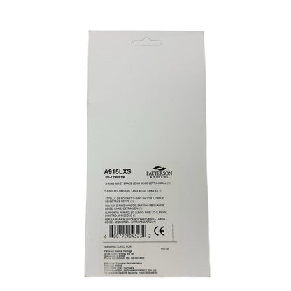 Patterson Medical Ref A915LXS D-RING WRIST BRACE LONG BEIGE LEFT X-SMALL