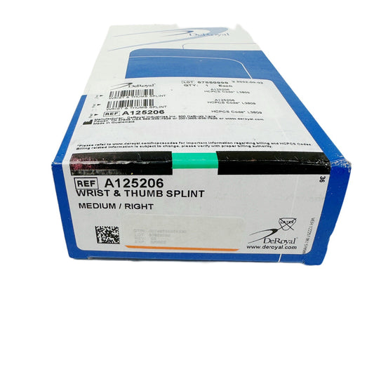 Deroyal Ref A125206 WRIST & THUMB SPLINT MEDIUM / RIGHT