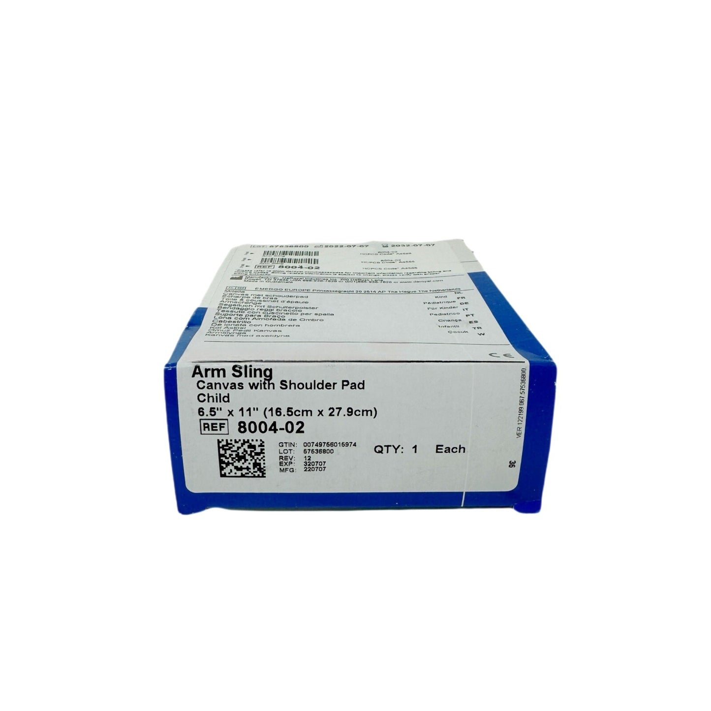 Deroyal Ref 8004-02  Arm Sling Canvas with Shoulder Pad 6.5" x 11"