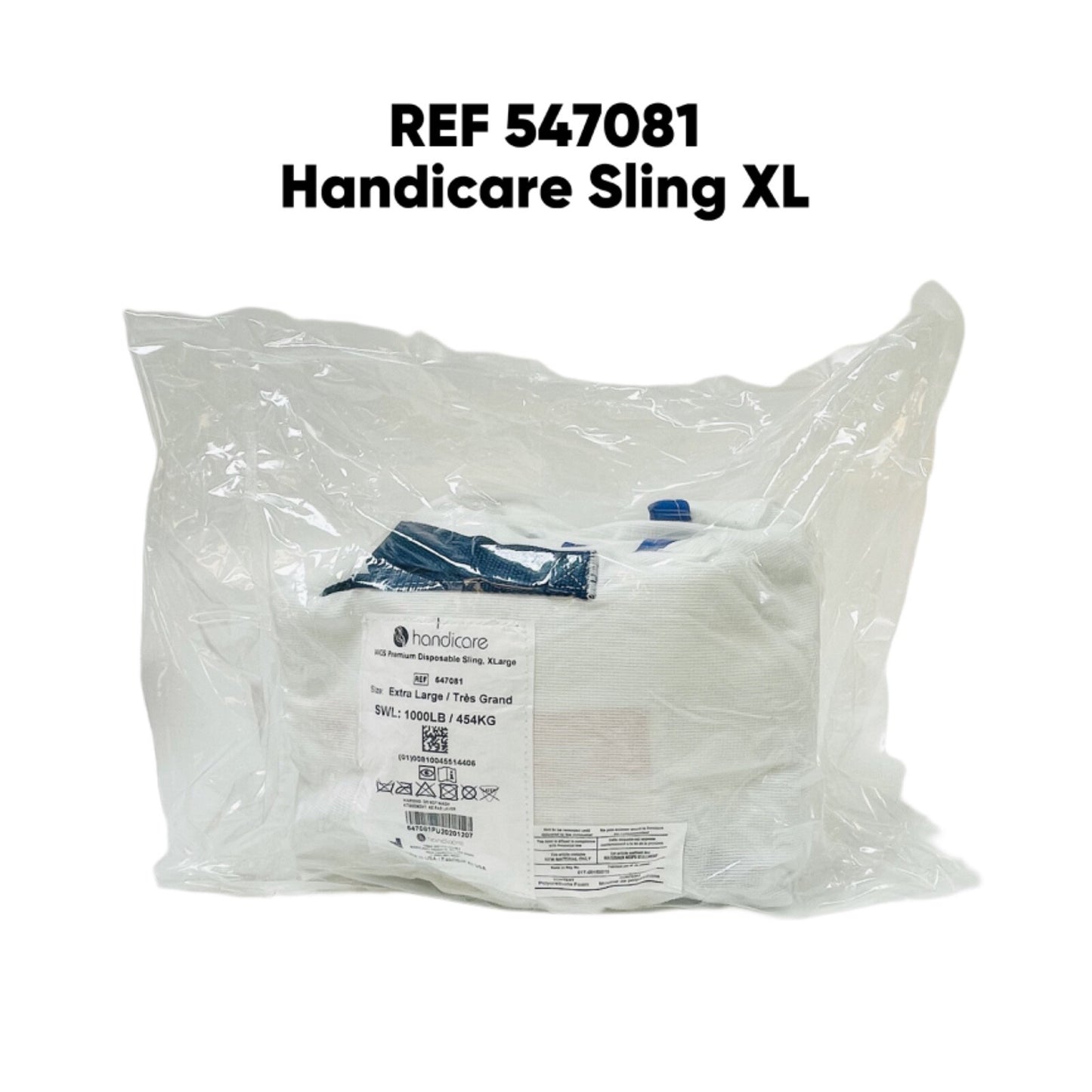 HANDICARE REF 547081 WGS Premium Disposable Sling, X Large, SWL: 1000LB / 454KG